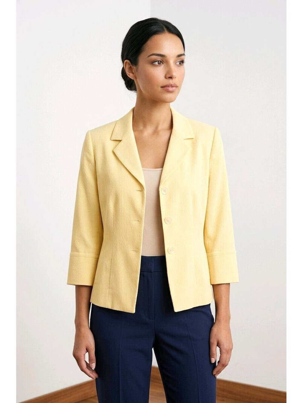 Kasper Petite 3/4 Sleeve Textured Blazer sz 14P